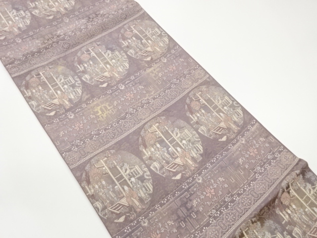 JAPANESE FUKURO OBI / WOVEN FLOWER ARABESQUE